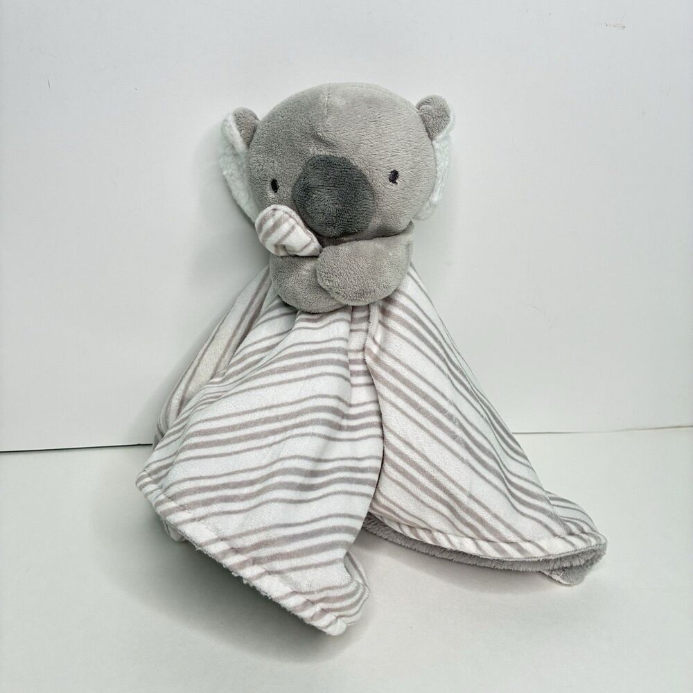 Just One You Koala Bear Security Blanket Baby Lovey Gray Stripes Carters
